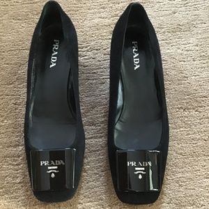 PRADA Suede Evening Loafer Black size EU 38.5